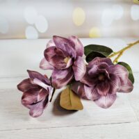 Гілка магнолії силіконова 80см Лiлова НТ373/9