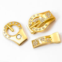Застежка Магнитная со стразами Замочек 31*22*5мм Золото 1шт