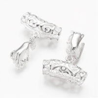 Держатель для Кулонов Латунь с Бейлом 36х23.5мм, Платина 2шт