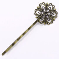Основа для заколки Цветок 62*20мм бронза 5шт