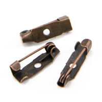 Основа под брошь булавка железо (1 отв) 15x6мм, Медь 4шт