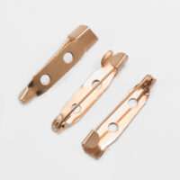Основа под брошь булавка железо (1 отв) 15x6мм, Розовое Золото 50шт