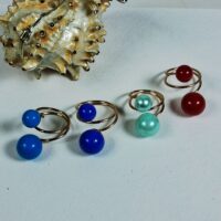 Кільце спіраль з кулькою 1,2см Мікс