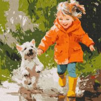 Картина за номерами КНО8635 Біг по калюжах 40*40см