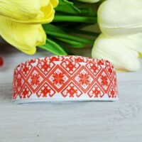 Стрічка репсова 2,5см Зірка червона