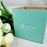 Квадратна коробочка 12*12см мятна 33006