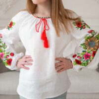 Вишиванка на дівчинку р.134 рукав довгий Соняхи 4344