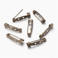 Основа под брошь железо булавка(2 отв) 5*20*5мм Бронза 50шт