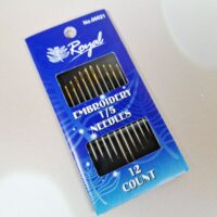 06021 Embroidery 1/5 (12шт) Набір голок для вишивання гладдю із золотим вушком Royal (Японія)