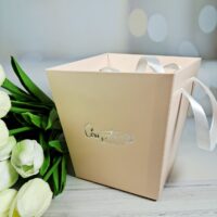 Коробочка Трапеція флористична 15*13,5см персикова 36028