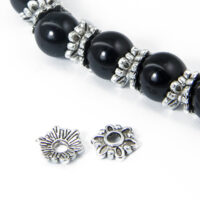 Шапочки для Бусин Цветок 7*7мм Античное Серебро