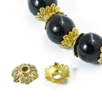 Шапочки для Бусин Цветок 8*2,5мм Античное Золото