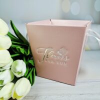 Коробочка Трапеція самозбірна 15*14см персикова 30025