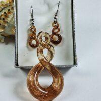 Набір Сережки та кулон Вісімка скручена капучино