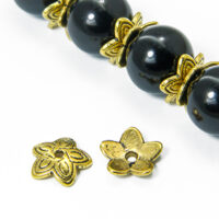 Шапочки для Бусин Цветок 11*2,5мм Античное Золото