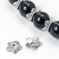 Шапочки для Бусин Цветок 11*2,5мм Античное Серебро