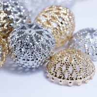 Шапочки для Бусин Филигрань Круглые 20*10мм Микс