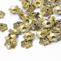 Шапочки для Бусин Цветок 10,5*3,5мм Античное Золото