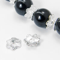 Шапочки для Бусин Цветок 10,5*3,5мм Серебро