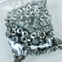 Намистини 6*6мм пластик 130шт срiбло 1400