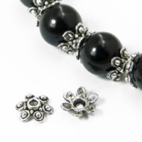 Шапочки для Бусин Цветок 10*3мм Античное Серебро