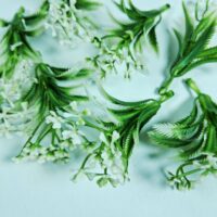 Добавка пластик зелено-белая 8,5см 10шт D-57