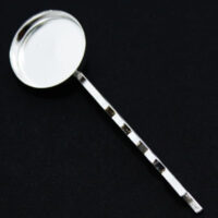 Основа для заколки под Кабашон Латунь-металл 55*19мм, Серебро 1шт