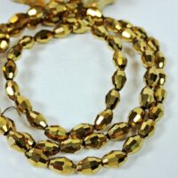 Скло овал 4*6мм 68шт золото 7127