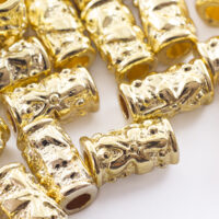 Бусины Трубочки 10*5,5мм, Золото