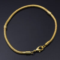 Основа для браслета Пандора Латунь с застёжкой 180*3мм золото