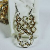 Набір Сережки та кулон Вісімка скручена прозорий з золотом