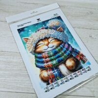Virena А4Н-611 Кіт в шарфі, схема для вишивки бісером