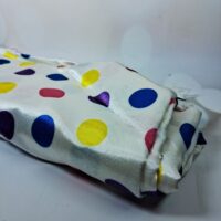 Атлас 157*152см бiлий кольоровий горох