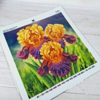 Virena КВ-3017 Іриси жовто-фіолетові, схема для вишивки бісером