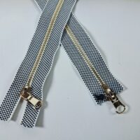 Металева блискавка Т5 чорно-біла шахівниця ланка Gold 100см 2б m1143