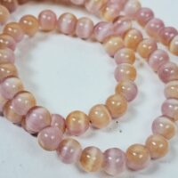 Котяче око 6мм штучний світло-рожево-бежевий 35-36см 32240