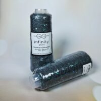 Інфініті Ярн (Infinity Yarn) 100г/800м Паєтка 3мм на котоні 707 ciрий з зеленим