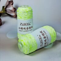 Китай KNOT YARN Шишибрики 50г/500м 24 жовтий неон Вузликовий люрекс