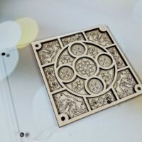 Дерев'яний органайзер для бісеру з кришкою 14,5*14,5см 060124