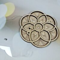 Дерев'яний органайзер для бісеру з кришкою 15см 060127