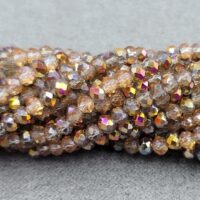 Скло 3,2*2,5мм 140-150шт раухтопазовий з рожевим металiком 03305