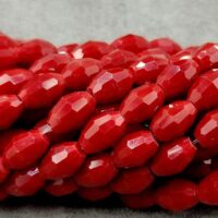 Скло овал 4*6мм 68шт червоний матовий 7142