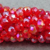 Скло 8мм 60-63шт червоний св прозорий з переливом 08037-1ab