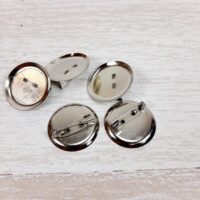 Основа для брошки шпилька с замком круглая 2,8см платина ОМ2828ф01