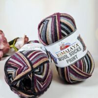 Гімалая Вул Сокс Принт (Himalaya Wool Socks Print) 100г/400м S29-03 бордово-чорний