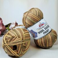 Гімалая Вул Сокс Принт (Himalaya Wool Socks Print) 100г/400м S17-01 бежево-оливковий