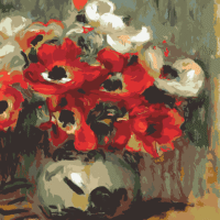Картина за номерами 180664 Анемони Худ. Pierre-Auguste Renoir 30*40см