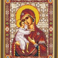 Новая Слобода БИС9049 Богородица Феодоровская, схема под бисер