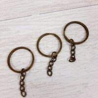 LD-049-3 Заготовка для брелка с цепочкой 30мм старая латунь