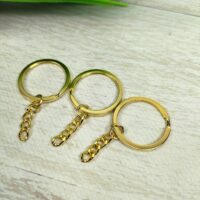 LD-049-4 Заготовка для брелка с цепочкой 30мм золото